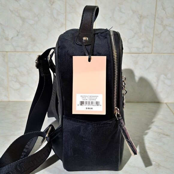Juicy Couture Black/Pink Girlie Royalty Medium Backpack NWT main image 4